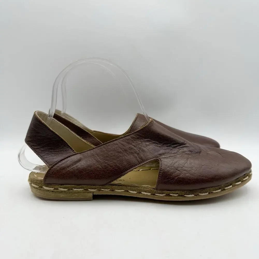 Nida Lu Womens Mule Sandals EU 39 US 8.5 Brown Leather EUC